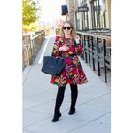 J.Crew  Floral Tiered Long Sleeve Dress Size US‎ 2 Colorful Long Sleeve Photo 4