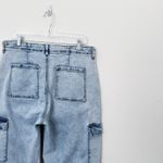Sanctuary [Sanctuay] Light Wash Acid Denim High Rise Wide Leg Cargo Jeans Stretch Size 32 Photo 5