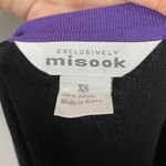 Misook  Knit Top Sleeveless Black Purple Trim Sz XS Women‎ Tank Top Office V-Neck Photo 2