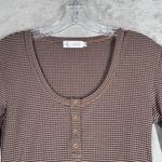 Carve Designs  Shirt Womens Small Blue Brown Henley Everyday Casual Athleisure‎ Photo 3
