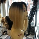 Wig blonde black asymmetrical bob 2019 lacefront Photo 1