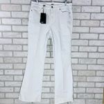 Paige  NWT High Rise Laurel Canyon Boot Raw Hem Jeans in Crisp White Size 30 Photo 4