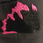 Milano black silk pink embroidery skirt suit Size 8 Photo 6