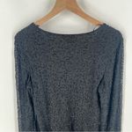 J Laxmi Black All Over‎ Beading Sheer Chiffon Flate Sleeve Asymmetrical Blouse Size XL Photo 11