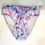 Splendid Floral Flurry Tie-Front Bikini Bottom High Leg Pant Sz S NWT Blue Pink Photo 5