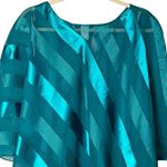 Another Thyme‎ Vintage Green Striped Cape 100% Polyester Size 18W Photo 7