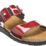 Naot Ashley Rhinestone slide sandals leather burgundy patent 42 11 Red Photo 0