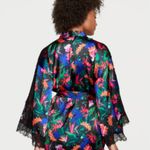 Victoria's Secret Satin & Lace Tropical Floral Kimono Bell Sleeve Robe XS/S Photo 2