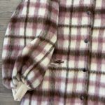 Anthropologie DRA  Coat Womens Size XS Pink Plaid Cameron Trench Coat Wool Blend Photo 4