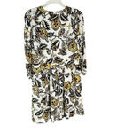 Ba&sh NWT Printed Floral Leaf Volvet 3/4 Sleeve Mini Dress Beige Size XS Photo 7