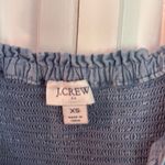 J.Crew cotton denim smocked ruffle sleeve dress size xs Blue Photo 4