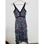 SALONI Multicolored Floral 100% Silk Sleeveless Jewel Rosette Lana Dress sz US 2 Photo 1