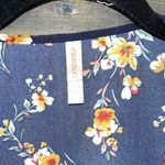 Xhilaration Navy Floral Bell Sleeve Open Front Cardigan Summer Kimono A6 Photo 1