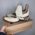 Freebird by Steven | Snakeskin 7 Women’s White Ankle Boots with Silver Hardware Photo 5