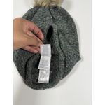 Madewell Lamb Wool Faux Fur Pom Pom Midnight Green Knit Beanie Women One Size Photo 3