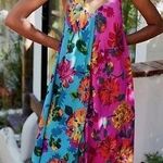 Anthropologie  pink blue floral flowy handkerchief dress Photo 0