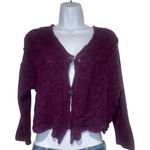 Free People Purple  wool and angora rabbit hair blend button up cardigan Photo 0