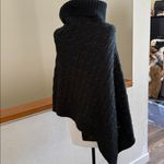 Steve Madden  Black sparkle asymmetrical cable knit turtleneck, poncho one size Photo 1