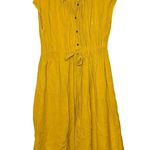 CO Women's Yellow Goop Fluid Linen Sleeveless Button Front Midi Dress Size Small Photo 3