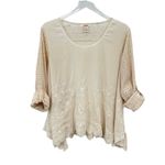 Sundance  embroidered eyelet lace tab sleeve lagenlook blouse tunic top M Photo 10