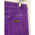 Iman Purple Denim Straight Leg Pants W/ Gold Accents & Stretch Photo 5