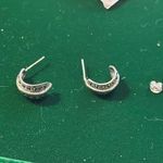 Diamond and sterling silver earrings. Post back. Half inch and diameter.​ Photo 1