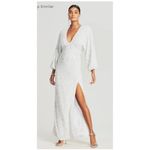 RETROFETE Camille Sequin Dress Size XL White NEW Wedding Bride Formal Maxi Slit Photo 4