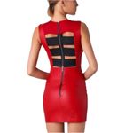 MASON ELASTIC CUTOUT BACK SLEEVELESS RED BLACK SHEATH DRESS 4 Photo 2