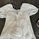 J.Crew  White Lace Puff Sleeve Blouse Cotton Short Sleeve Women's Size 4 Photo 9