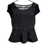 Urban Outfitters Outfitters Silence + Noise Black Mesh Peplum Top Steampunk Whimsy Goth S Photo 0