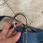 B. Makowsky Blue pebbled Leather Crossbody Bag Buckle Detail Designer Purse Photo 9