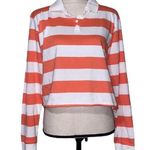 Wild Fable  medium orange coral white striped top Photo 0