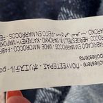 ZARA NWT denim print navy blue long sleeve top blouse, size S unique boho Photo 8