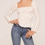 Reformation Laurent Top Polka Dot Long Sleeve Medium Photo 0