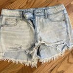 American Eagle  Light Wash Distressed Tomgirl Shortie Denim Shorts Size 4 Photo 0
