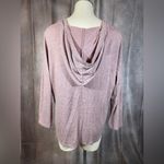 vintage savannah Light Pink Hooded V-Neck Long Sleeve Shirt-See Measurements Photo 2