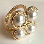 Tory Burch New Size 8 ROPE CLOVER RING IN GOLD Brand new with Tag Photo 2