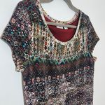 Cato Short Sleeve Boho Multicolor Print Midi Dress Size Large Boho Midi Dress Photo 3