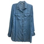 Cavalini Soft Chambray Denim Button Down Shirt NWT Medium Buttondown Top New 8 Photo 0