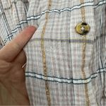 Free People  Break My Stride Buttondown Shirt in Sugar Red Combo Size Medium Photo 7