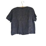 Flax  Boxy Lagenlook Linen Top Medium Space Gray Organic Peasant Oversized Basic Photo 2