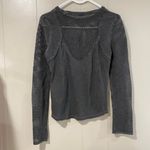 Free People  We The Free Crochet Knit Long Sleeve Top • Charcoal Gray • Size M Photo 1