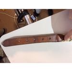 Vintage Needlepoint Leather Belt – Floral Bird Cottagecore Womens M Tan Photo 4