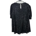 Torrid  Black‎ All Over Sequin Ruched Short Sleeve Top Size 1X Photo 7