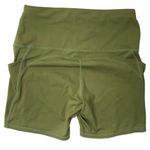 Oalka Activewear Women’s Green High Waisted Side Pocket Biker Shorts Size Small Photo 1