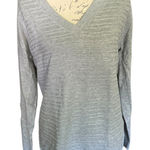 Hilary Radley  Gray V Neck Tunic Long Sleeve Sweater Size Medium Photo 0