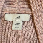 J.Jill open front longline large safety pin cotton wool silk cardigan Photo 14