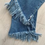 ZARA Trafaluc Denim Fray Culfcrop Fringe Hem One Pocket Ankle Jeans Size 4 Photo 9