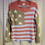 POL  | Americana USA Flag Long Sleeve Lightweight Sweater, Size S Photo 0