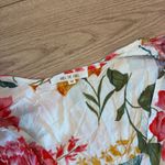 Anthropologie Abel the Label V-neck Hi Low Midi Dress White Pink Floral Rayon Size M Photo 3